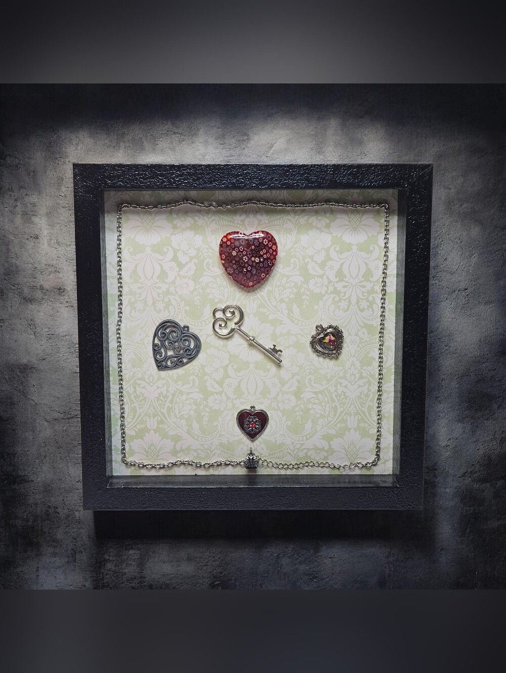 "Key To My Heart" Shadow Box Handcrafted